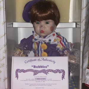 Knowles Littlest Clowns Porcelain Doll "bubbles"